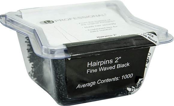 DMI LJ Professional 2" Fine Wavy Hairpins x1000 - Black - Hairdressing Supplies