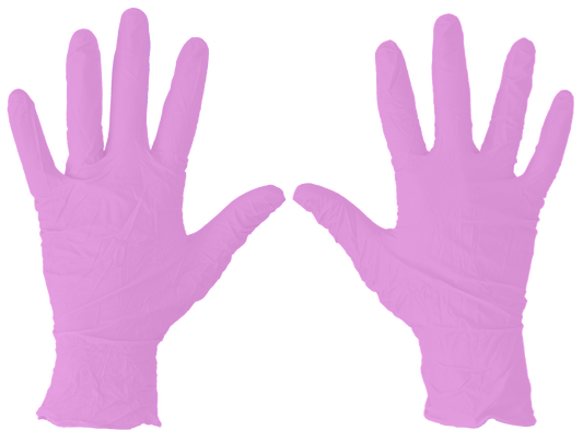Nitrile Gloves Powder Free - Medium - Pink x100