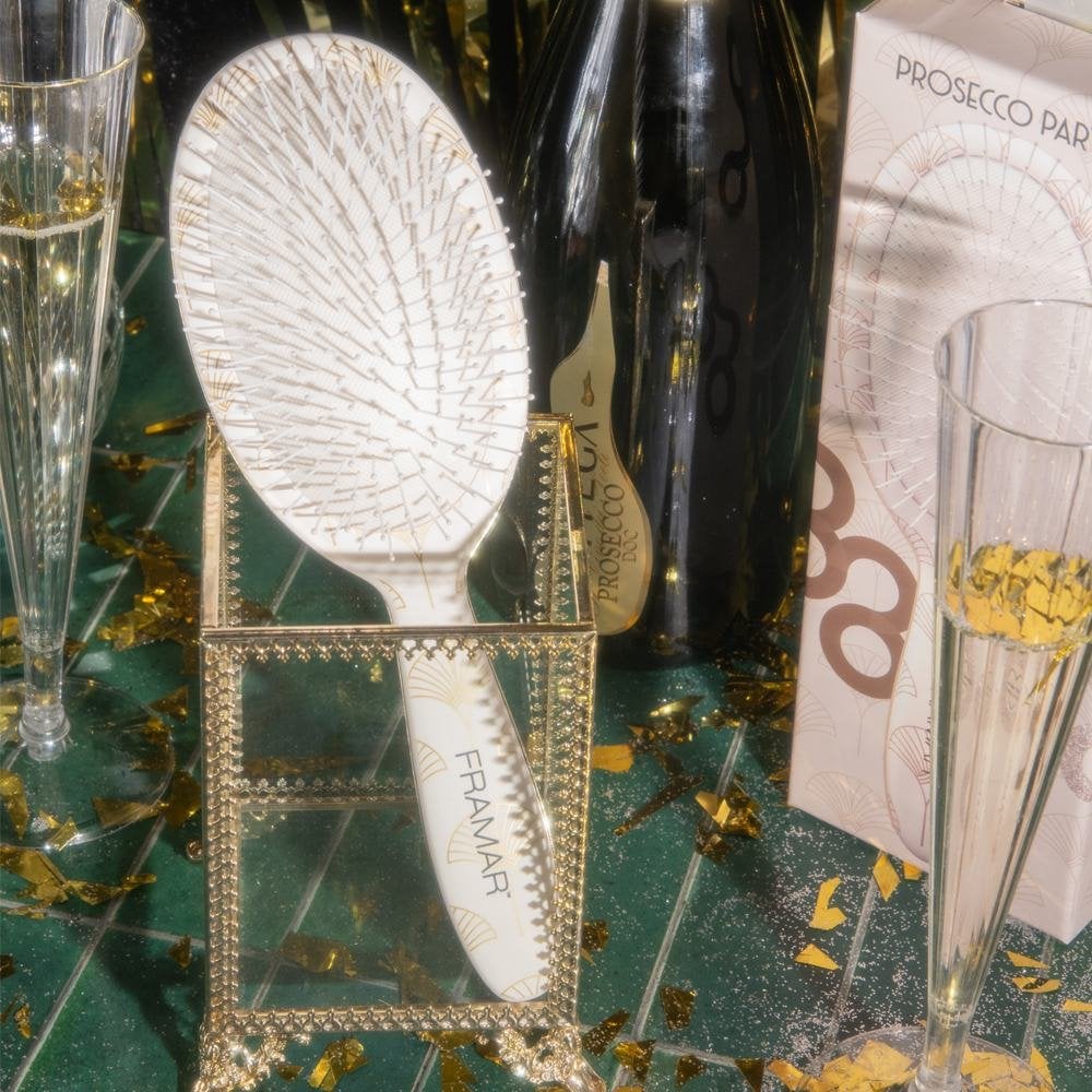Framar Cheers Haters Detangle Brush - Prosecco party - Hairdressing Supplies