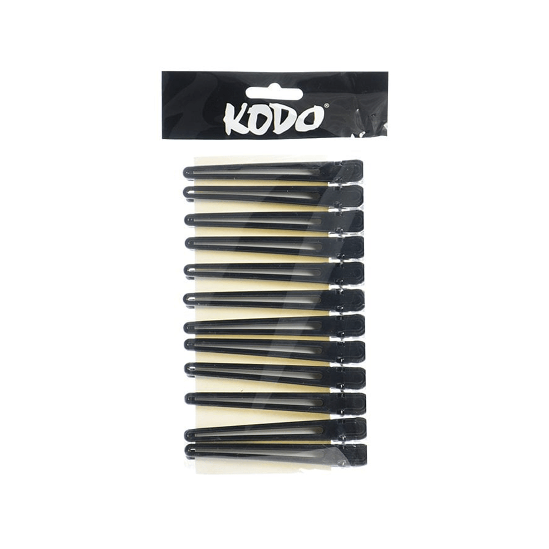 Kodo Aluminium/Plastic Clips - 12 Assorted Colours - Hairdressing Supplies