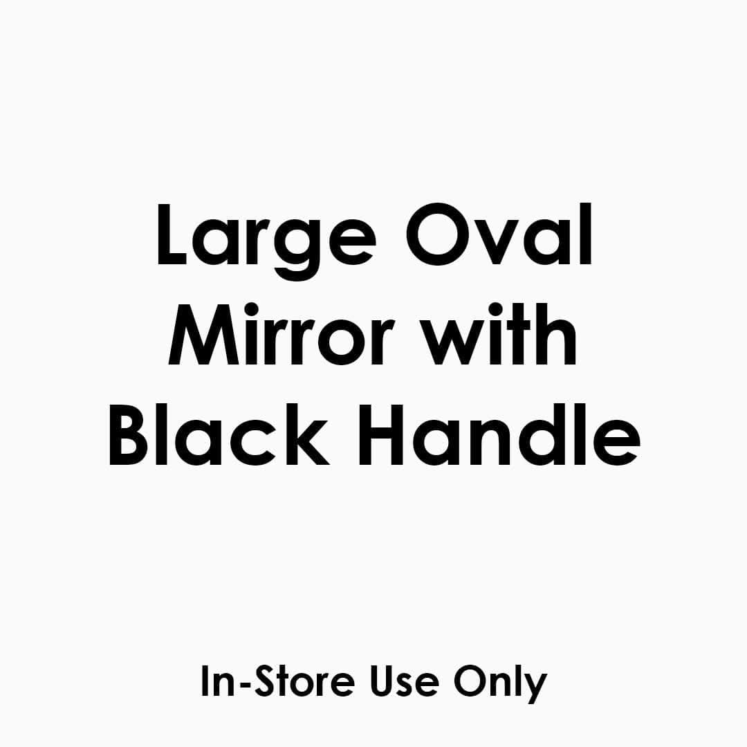 Large Oval Mirror With Handle - Black
