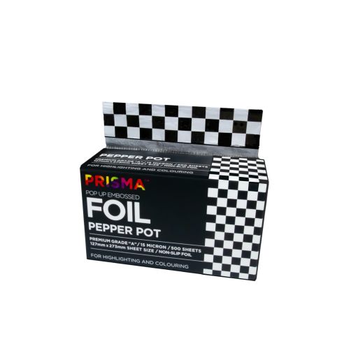 Prisma PopUp Embossed Foil 127mm x 273mm - Black & White - Hairdressing Supplies