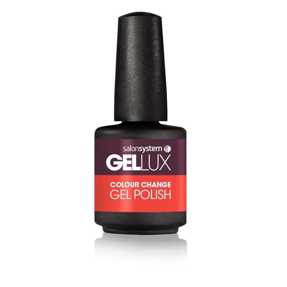 Salon System Gellux Plum Orange Gel Polish 15ml - Hairdressing Supplies