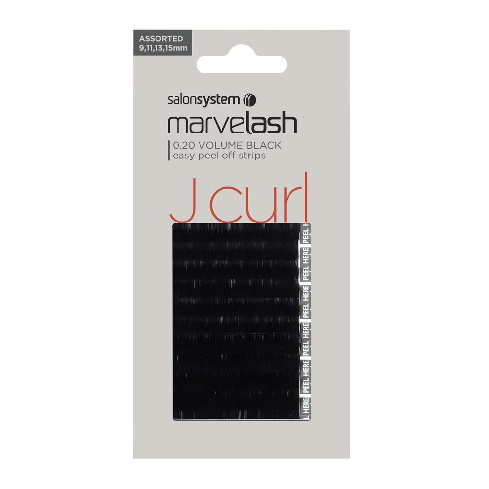 Salon System Marvelash Assorted 0.20 Volume Black J Curl Lashes
