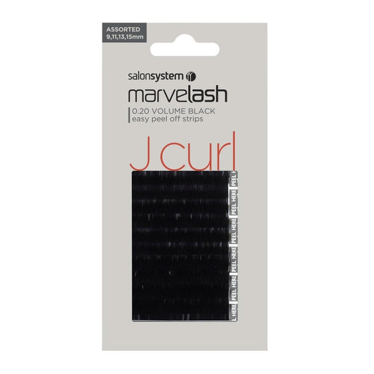 Salon System Marvelash Assorted 0.20 Volume Black J Curl Lashes