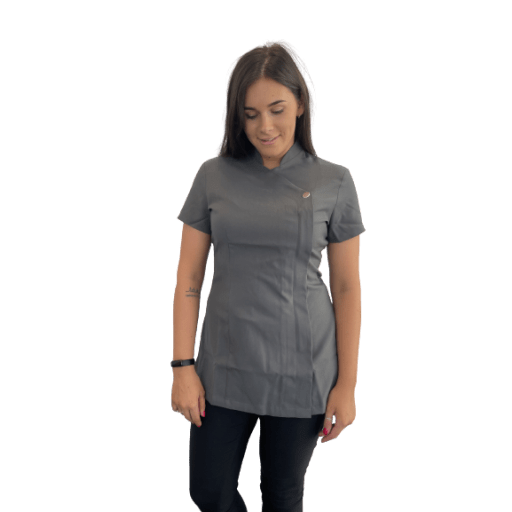 Simon Jersey Grey One Button Tunic - Hairdressing Supplies