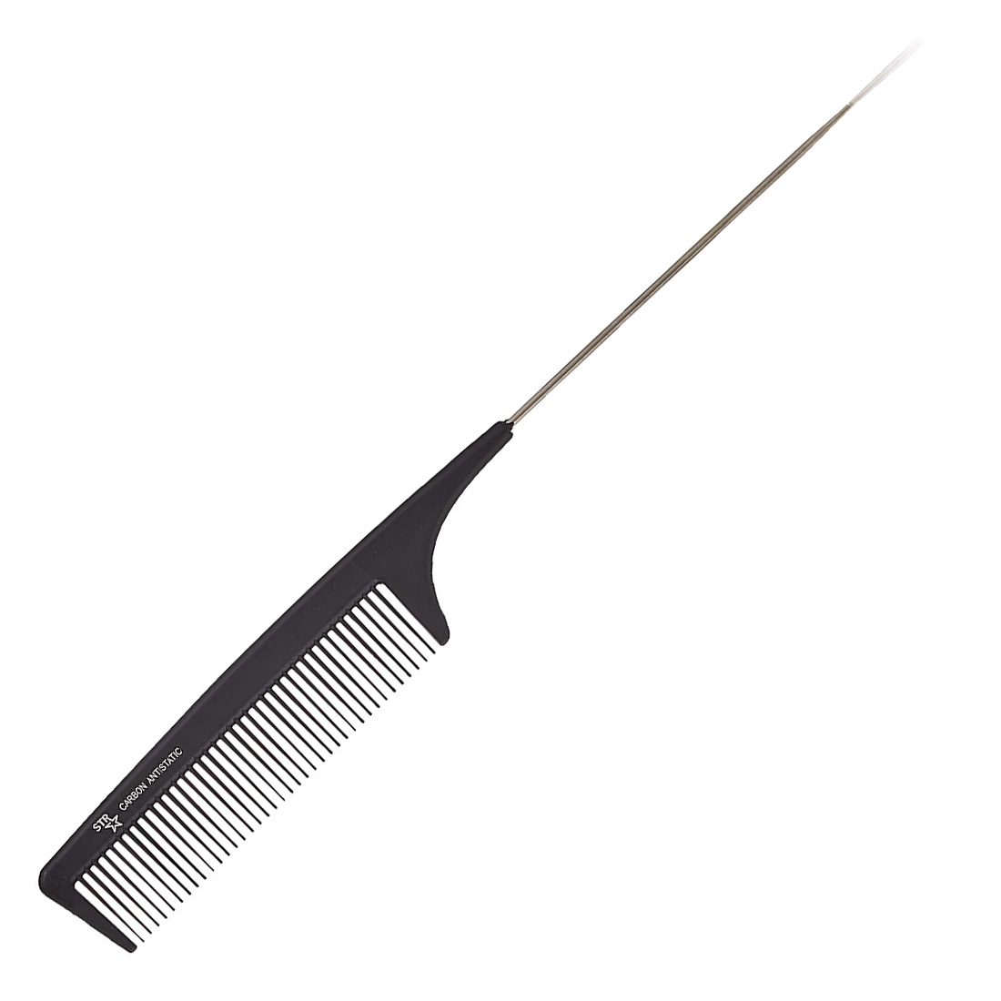 STR 8.5" Carbon Pin Tail Comb - Hairdressing Supplies