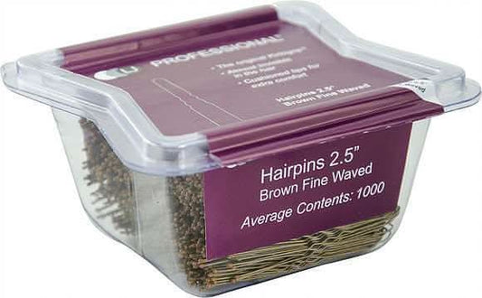 DMI LJ Professional 2.5" Fine Wavy Hairpins x1000 - Brown