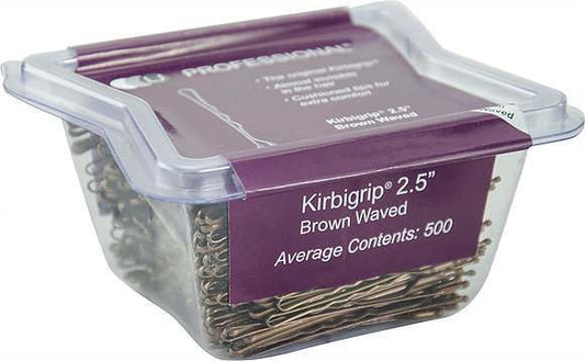 DMI LJ Professional 2.5" Kirbigrip Waved Grips x500 - Brown - Hairdressing Supplies