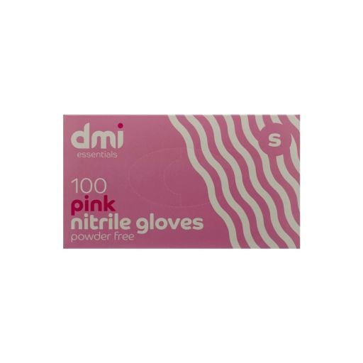 DMI - Nitrile Gloves Powder Free - Small- Pink x 100 - Hairdressing Supplies
