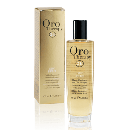 Fanola Oro Therapy Oro Puro Illuminating Fluid with Argan Oil 100ml - Hairdressing Supplies