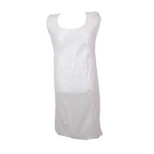 Flat Pack White Disposable Aprons Pack of 100 - Hairdressing Supplies