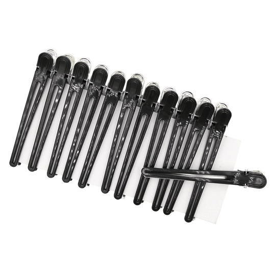 Kodo Aluminium/Plastic Clips - 12 Assorted Colours - Hairdressing Supplies