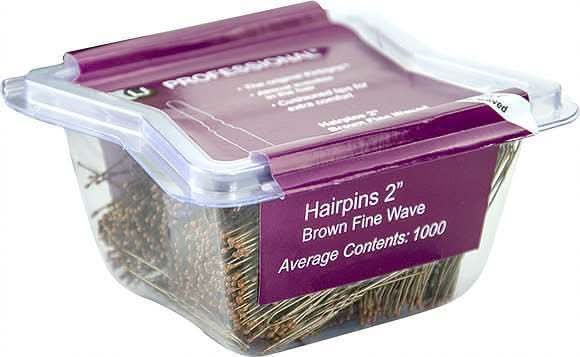 LJ Professional 2" Fine Wavy Hairpins x1000 - Brown