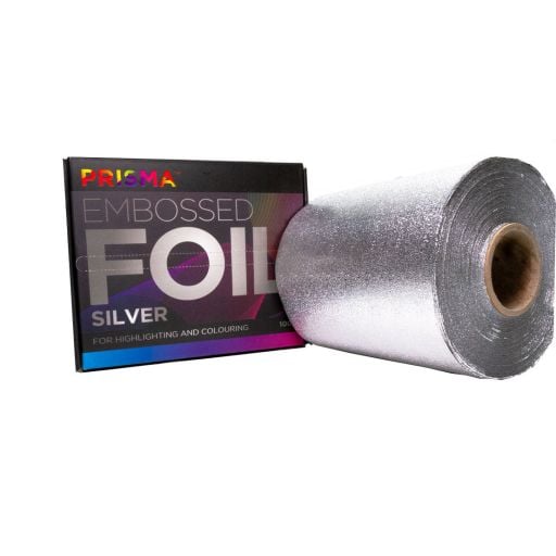 Prisma Embossed Foil 120mm x 100m - Silver - Hairdressing Supplies