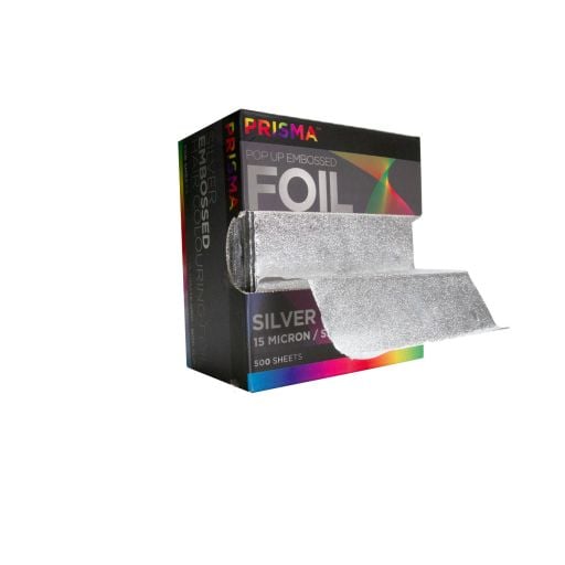 Prisma PopUp Embossed Foil 120mm x 280mm - Silver - Hairdressing Supplies