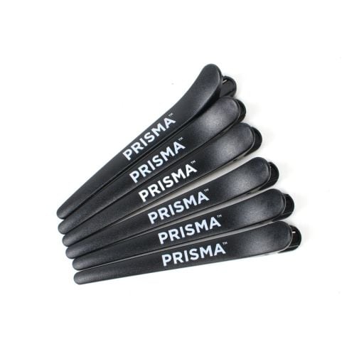 Prisma Professional Sectioning Clips 6 pieces - Black - Hairdressing Supplies