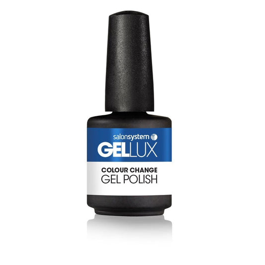 Salon System Gellux Summer Collection Colour Change Blue & White Gel Polish 15ml - Hairdressing Supplies