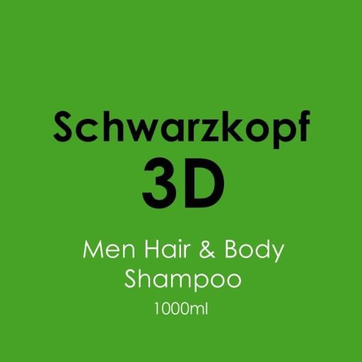 Schwarzkopf [3D]Men Hair and Body Shampoo 1000ml - Hairdressing Supplies