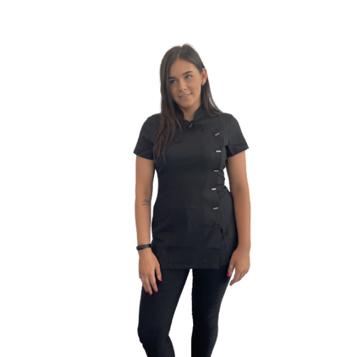 Simon Jersey Black Asymmetrical Tunic - Hairdressing Supplies