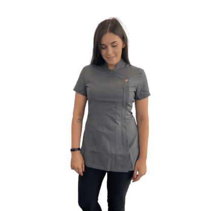 Simon Jersey Grey One Button Tunic - Hairdressing Supplies