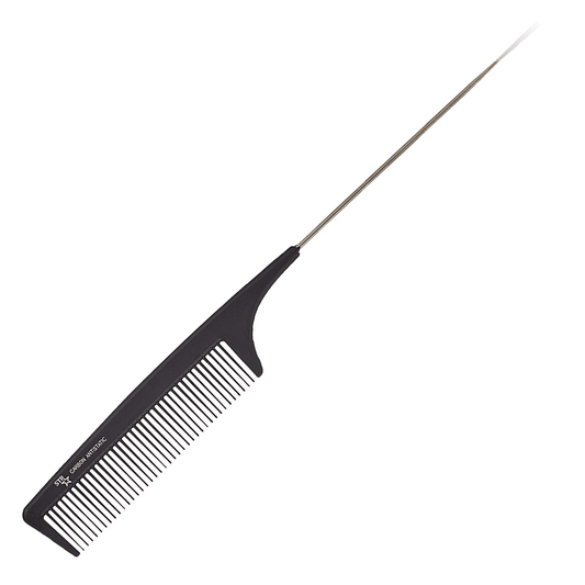 STR 8.5" Carbon Pin Tail Comb - Hairdressing Supplies