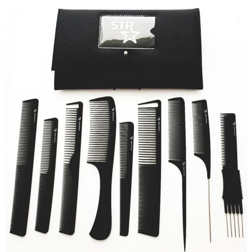 STR 9 Piece Comb Sets - Hairdressing Supplies