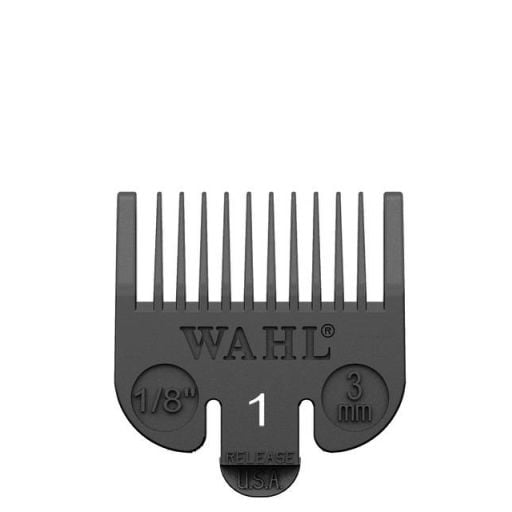WAHL No.1 Attachment Comb 3mm (1/8") Cut Black - Hairdressing Supplies